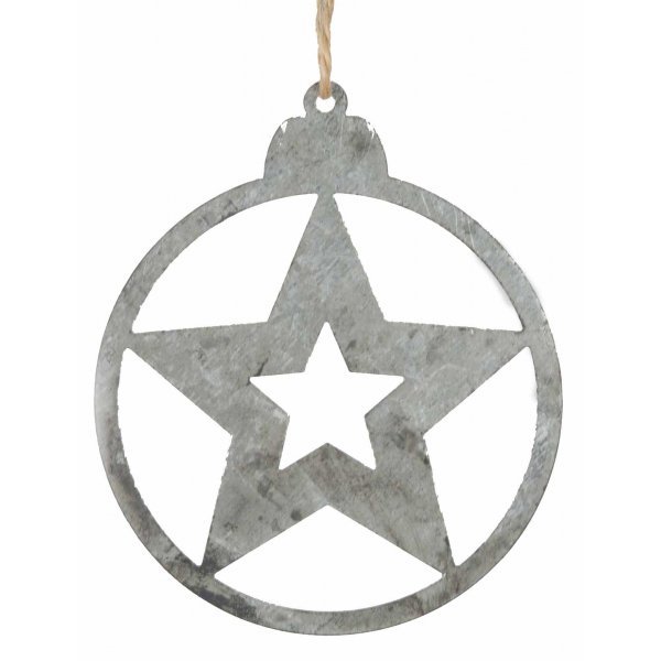 Χριστουγεννιάτικο Κρεμαστό Μεταλλικό Αστεράκι, σε Σχήμα Μπάλας (8cm)